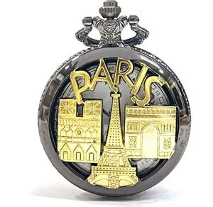 Mubco Antique Style Paris Quartz Pocket Watch Keychain Vintage ...