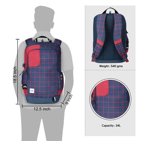 Buy Wildcraft Wiki Squad 2 Checks Unisex Navy Blue Backpack Online