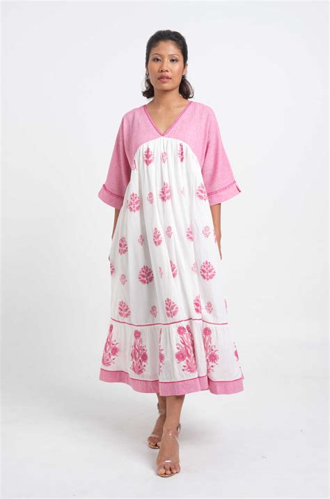 Block Print Mughal Dress – Cyan India