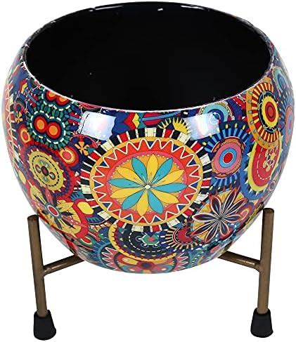 vudy Metal Flower Pot for Indoor Plants - Decorative Planter for Living ...