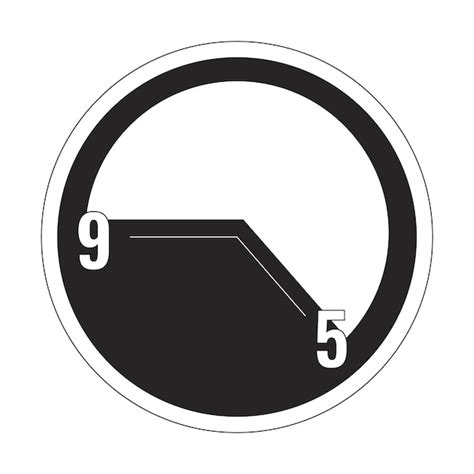 Arbeitszeit 9 bis 5 Uhr Schwarz-Weiß 2D-Linien-Cartoon-Objekt Arbeits ...