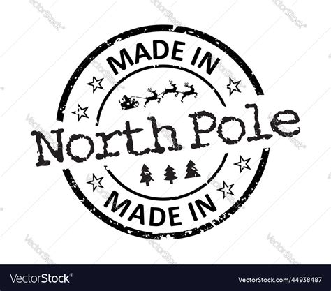 Made in north pole santa clause main post stamp Vector Image