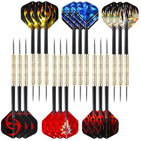 Buy Sulobom Darts Metal Tip Set, 18 Packs Steel Tip Darts 15 Grams ...