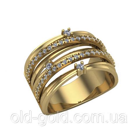 Золотое кольцо с камнями Swarovski, цена 18172 грн — Prom.ua (ID#735101601)