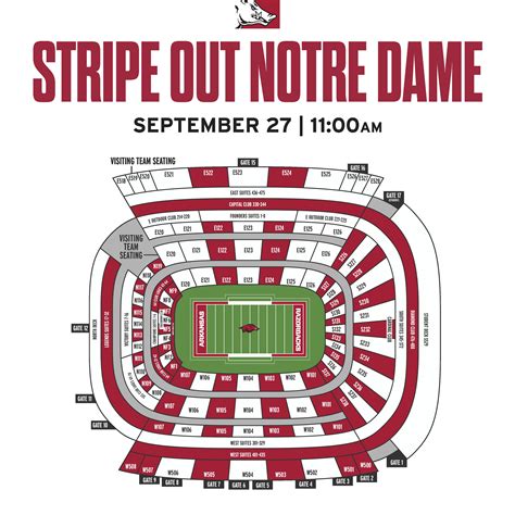Stripe Out Notre Dame Map | Arkansas Razorbacks