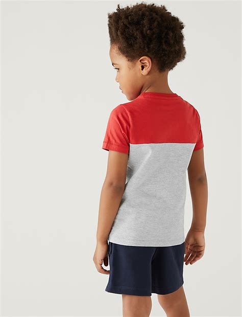Buy 3pk Pure Cotton Colour Block T-Shirts at Marks & Spencer