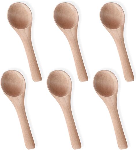 Amazon.com: 6 PCS Small Wooden Spoons, 3.9 Inch Tiny Spoons for Spices ...