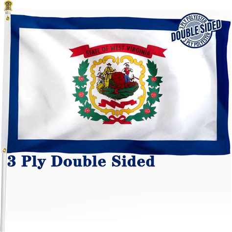 DANF's 3x5 ft West Virginia State Flag, 3 Ply Polyester, Vibrant Print ...