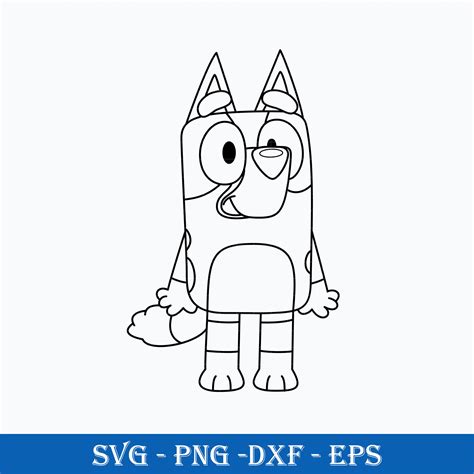 Bluey Dog Outline SVG, Bluey SVG, Cartoon Bluey SVG, Cartoon | Inspire Uplift