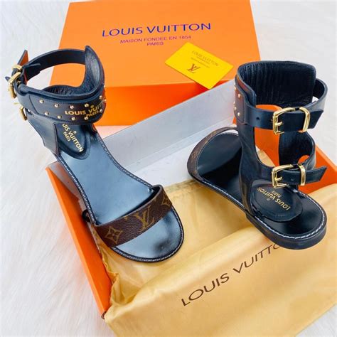 louis vuitton ayakkabi gladiator flat sandalet