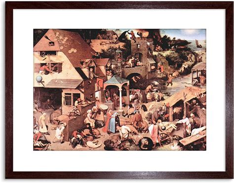 Amazon.com: PAINTING BRUEGEL DUTCH PROVERBS OLD MASTER FRAMED PICTURE ...