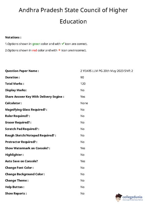 AP Pglcet 2023 2 Years LLM Shift 2 Question Paper with Answer Key ...