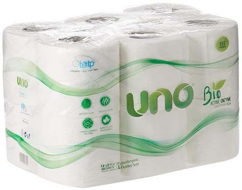 UNO Toilet Roll Pack of 12 BATP (BIOLOGICAL ACTIVE TOILET PAPER) 2 ply ...