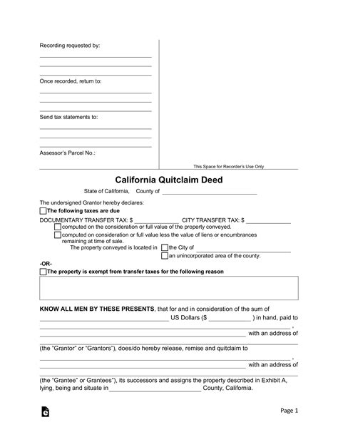 California Quit Claim Forms