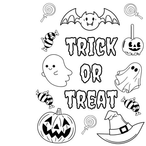 Halloween Trick Or Treat Coloring Page