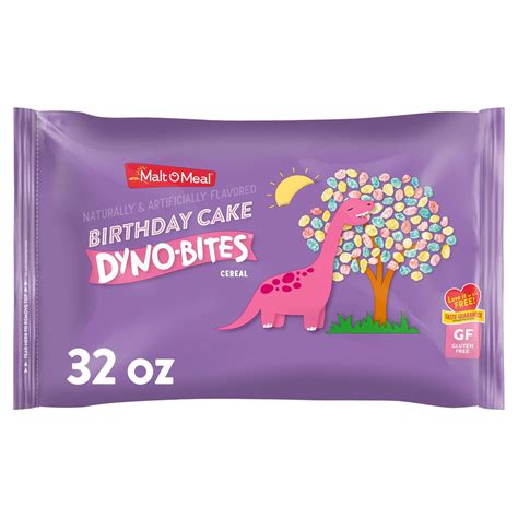 Malt-O-Meal Birthday Cake Dyno Bites Cereal, Gluten Free Cereal, 32 OZ ...