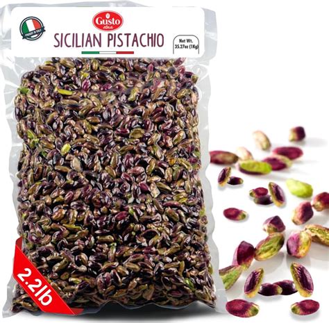 Amazon.com : Sicilian Pistachios No shell, Raw, Shelled, Unsalted, 2.2 ...