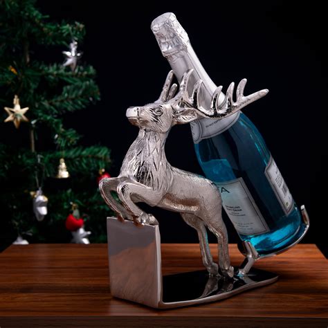 Kesha Spree® Wooden Cart Shaped 1 Wine Bottle and 2 Glass Holder ...