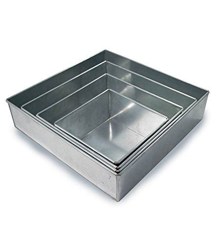Set of 4 Tier Square Multilayer Birthday/Wedding Anniversary Cake Tins ...