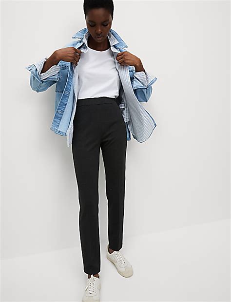 Buy Jersey Slim Fit Angle Grazer Trousers at Marks & Spencer