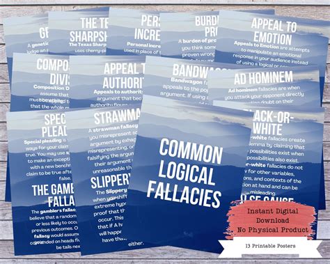 Logical Fallacies Printable Poster Set, Fallacies Posters, Debate Coach ...