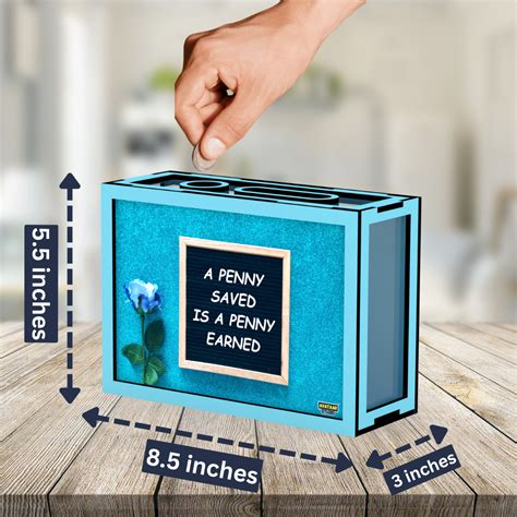 Wooden Money Saving Box for Adults & Kids – Target ₹1,00,000 | Colorfu ...