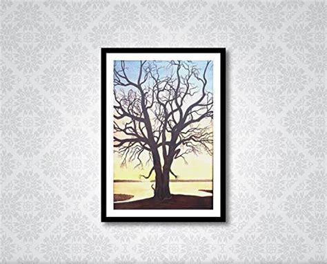 999STORE Framed Canvas Wall Art + Black Frame + Autumn Tree on River ...