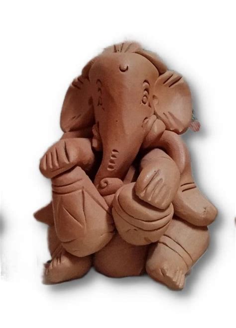 Buy Ganesha with Musical Instrument Idol Made with Natural Terracotta ...
