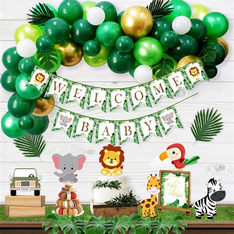 Buy Ola Memoirs Jungle Theme Safari Baby Shower Decorations, Lush Green ...