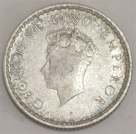 ANTIQUEWAY EXTREMELY RARE 1/4 RUPEE 1940 FIRST HEAD BRITISH INDIA COIN ...