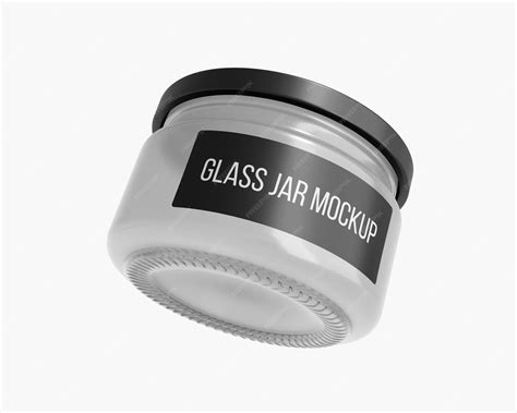 Premium PSD | Clear glass jar packaging mockup