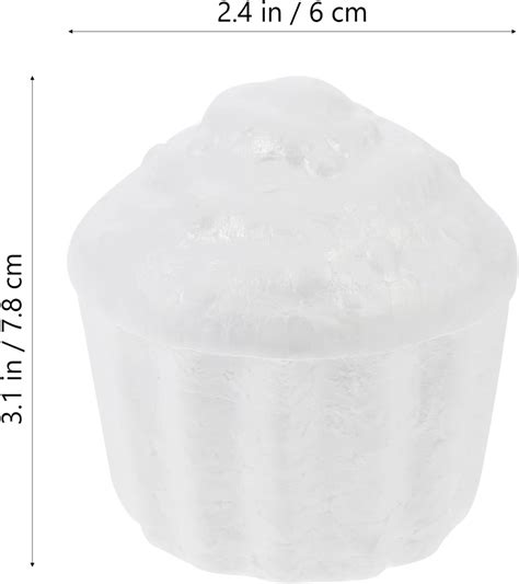 Buy Amosfun 12pcs White Foam Cupcake Model Polystyrene Foam Dummy Cake ...