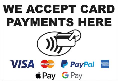 We Accept Card Payment sticker - VISA,MASTERCARD, APPLE,GOOGLE PAY ...