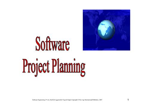 Chapter 4 Software Project planning - After the finalization of SRS, we ...