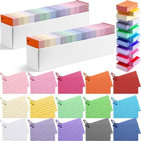 Amazon.com : Ctosree 3000 Pcs Colorful Index Cards 2" x 3" Flash Cards ...