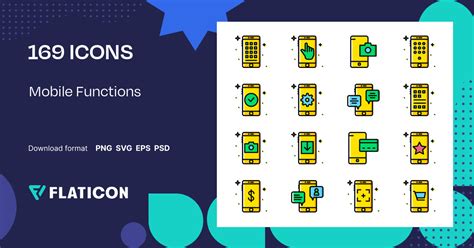 Mobile Functions Icon Pack | Yellow | +165 .SVG Icons