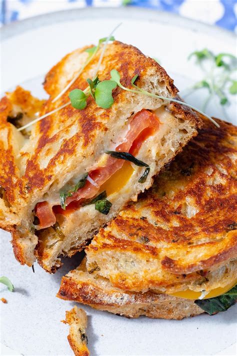 Heirloom Tomato Grilled Cheese with Fresh Basil | Recipe | Grilled ...