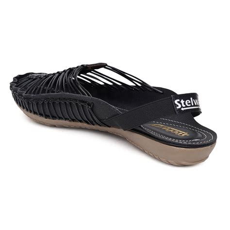 Buy comfortable slingback style black flat sandal for women online now ...