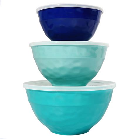 TP 3-Piece Stackable Melamine Mixing Bowl Set with Lids, Dishwasher ...