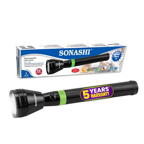 Sonashi Rechargeable LED Torch Light SLT-182 Flash Light w/Hyper Bright ...