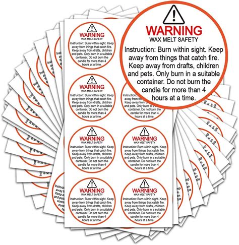 Candle Warning Stickers, 1.5 Round Label,Sticker India | Ubuy