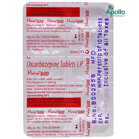 VINLEP 600MG TABLET Price, Uses, Side Effects, Composition - Apollo ...