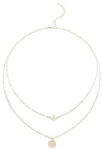 AREO Moon Plate With Sparrow Bird Pendant Necklaces Jewellery for Women ...