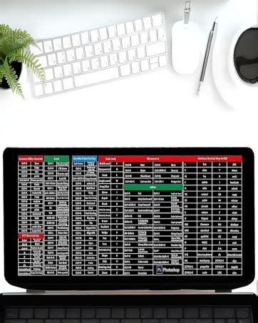 KRESHU Anti-Slip Keyboard Pad | Keyboard Shortcuts Printed Super Large ...