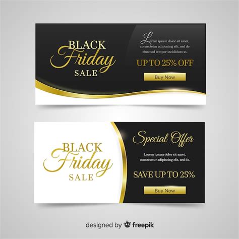 25% elegant black friday discount banners | Free Vector