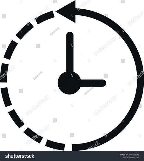 Vector Illustration Cloud Clock Icon Counterclockwise Stock Vector ...