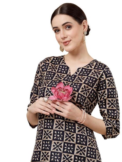 Buy SKYLEE Women's Poly Cotton Printed Straight Kurta Set (464K9032N ...