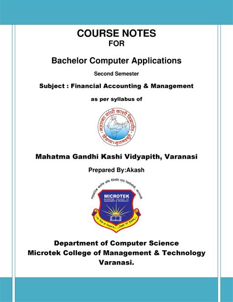 BCA, BBA, BCOM-Financial Accounting - COURSE NOTES FOR Bachelor ...