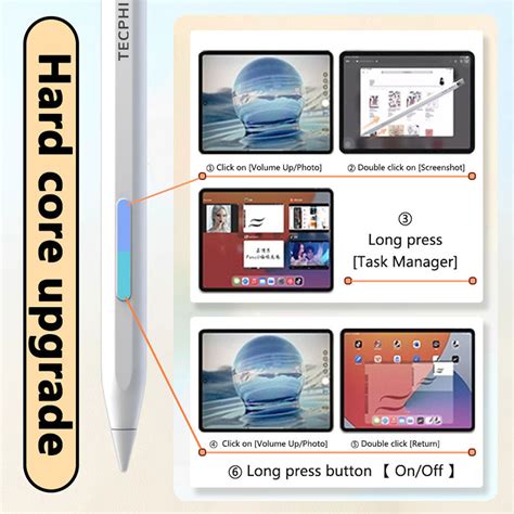 TECPHILE iPad Pencil with LED Display Palm Rejection, Tilt Sensitivity ...