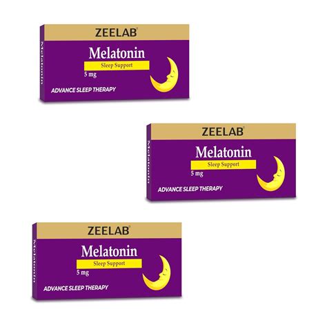 Zeelab Melatonin 5 Mg Sleeping Pills for Deep Sleep (3 X 14 Tablets ...